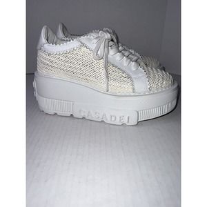 Casadei Nexus Hanoi Woman’s White On White Size US 8 1/2 EUC Made In Italy